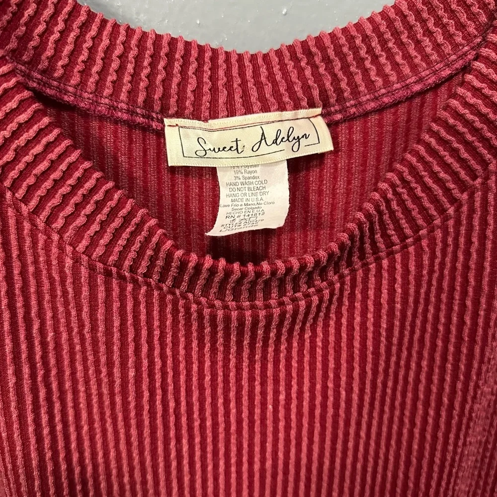 Sweet Adelyn Rose Ribbed Dress with Pockets -comfortable fit with slits in sides - Picture 3 of 11